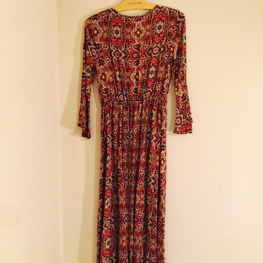 Bohemian/Hippie 3/4 Bell-Sleeves Maxi Dress